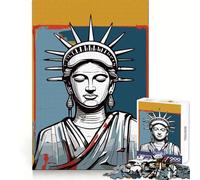 Liberty Buddah Poster Art for Adults 1000 Piece Jigsaw Puzzle Serene Game Perfect Connection Pattern Build Birthday Surprise (38x52cm)