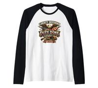 Liberty Defended Duty Done 1776 Veteran Military Eagle Badge Raglan Baseball Tee