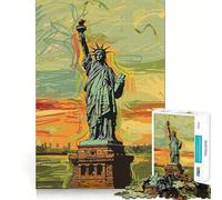 Liberty Edvard Munch Style Jigsaw 1000 Pieces for Teenagers Home Fun Skill Play Family Activity Table Accent (38x26cm)