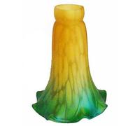 LIBERTY FLUTE Replacement Glass Shade for Lamps and Chandeliers Orange Green