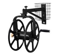 Liberty Garden 712-B Single Arm Navigator Multi-Directional Garden Hose Reel, Holds 125-Feet of, 5/8-Inch, Black