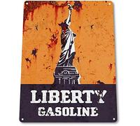 Liberty Gasoline Gas Oil Garage Auto Shop Rustic Metal Decor Metal Tin Sign 8x12 Inches