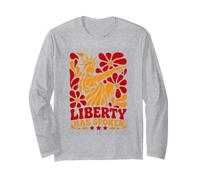 Liberty Has Spoken Statue Retro Floral Patriotic Long Sleeve T-Shirt