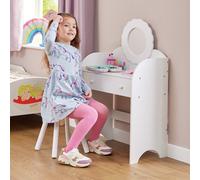 Liberty House Toys Liberty House Kids White Dressing Table And Stool, White