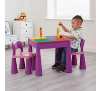 Liberty House Toys Kids 5-in-1 Activity Table and Chairs, Purple