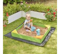 Liberty House Toys Children's Basic Sandpit with Cover | Pre-treated wood, Green, Includes lining and cover