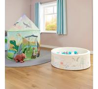 Dinosaur Play Tent and Soft Foam Ball Pit Bundle, Complete with 200 balls