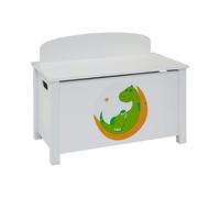Liberty House Toys Kid's Wooden Dinosaur Toy Box, White