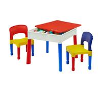Liberty House Toys Kids 5-in-1 Activity Table and Two Chairs Set - Red