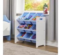 Liberty House Toys Kids 9 Bin Storage Unit - White & Blue