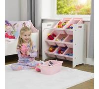 Liberty House Toys Kids 9 Bin Storage Unit - White & Pink