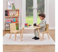 Liberty House Toys Kids Natural Wood Table And Two Chairs Set