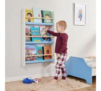 Kids Picture Book Wall Bookshelf - White & Blue