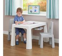 Liberty House Toys Kids White and Grey Height Adjustable Table and Chairs, Grey