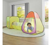 Liberty House Toys Kids Play Tent & Tunnel Set, Complete with 100 Colourful Balls, Multicoloured, Dia100 x H135 cm