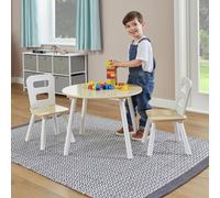 Liberty House Toys Kids Round Table & 2 Chairs -Pine & White