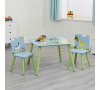 Liberty House Toys Kids Safari Table and Chairs Set - Size: 44 x 60 x 60cm - Wilko