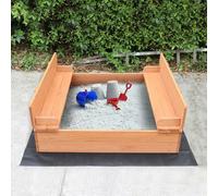Liberty House Toys Kids Sandpit With Seating and Cover - Natural