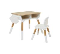Liberty House Toys Kids Scandi Height Adjustable Table and Chair Set - White/Pine