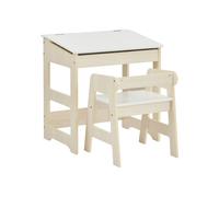 Liberty House Toys Kids Scandi Study Desk and Chair Set - White/Pine