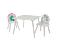 Liberty House Unicorn Kids Table and 2 Chair - White