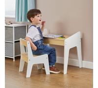 Liberty House Toys White and Pine Desk and Chair Set, White