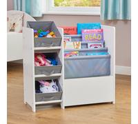 Liberty House Toys Kid's White Display Unit With Fabric Storage Boxes