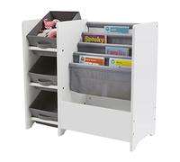 Liberty House Toys Kids White Display Unit With Fabric Storage Boxes