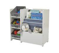 Liberty House Toys Kids White Display Unit With Fabric Storage Boxes
