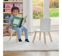 Kids White & Pinewood Chairs (Pack of 2)