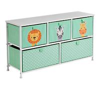 LIBERTY HOUSE TOYS Storage Chest 5L-206-JUN Steel and Fabric 2+ 1,000 (W) x 300 (D) x 550 (H) mm Green
