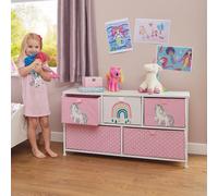 Liberty House Toys Kids Unicorn 5 Drawer Storage Chest, Pink