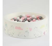 Liberty House Toys LHTUNIPIT Soft Foam Ball Pit Unicorn Pattern Complete with 200 Balls, White, H30 x W90 x D90