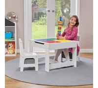 Liberty House Toys Liberty House White Construction Top Table With Two Chairs And Storage