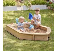 Liberty House Toys Wooden Boat Sand Pit with Seating and Cover