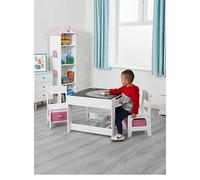 Liberty House Toys Table and Chair Set with Storage Bins, White