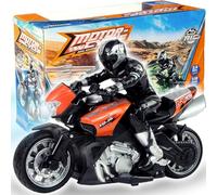 Liberty Imports 2.4G RC Remote Control Stunt Motorcycle with Riding Figure, 1:10 Scale High Speed Cross Country 360 Degree Rotation Drift Shockproof Racing Motorbike (Orange)