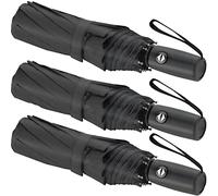 Liberty Imports 3 Pack Umbrella Windproof Travel Umbrella - Wind Resistant, Compact, Light, Automatic, Strong Steel Shaft, Small and Portable - Backpack, Car, Purse - Men and Women (Set 4)