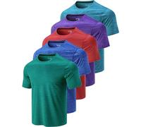 Liberty Imports Athletic Crew Neck Short Sleeve T Shirts Knit Men, Green/Red/Purple/Teal/Sapphire Blue, 4XL