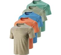 Liberty Imports Athletic Crew Neck Short Sleeve T Shirts Knit Men, Khaki/Sage/Orange/Heritage Blue/Mineral Blue, 5XL