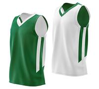 Liberty Imports Reversible Basketball Jersey for Men - Lightweight Breathable Mesh Scrimmage Athletic Practice Sports Jersey, Green/White, XXL