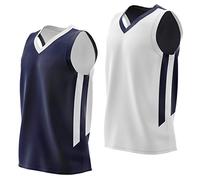 Liberty Imports Reversible Men's Mesh Athletic Basketball Jersey Single for Team Scrimmage, Navy/White, Large