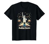 Liberty, Justice, and Bedtime Stories T-Shirt, Kids, Black, 2 Years