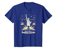 Liberty, Justice, and Bedtime Stories T-Shirt, Kids, Royal Blue, 8 Years