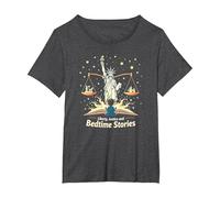 Liberty, Justice, and Bedtime Stories T-Shirt, Women's Plus, Dark Heather Grey, 1X