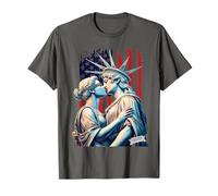 Liberty & Justice Statues Kissing LGBTQ Protest Art T-Shirt