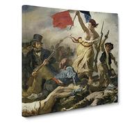 Liberty Leading The People by Eugene Delacroix Canvas Print | Gallery Wrapped 30mm Frame Wall Art | 20x20 inches | Ready to Hang | Modern Picture | Living Room Bedroom Lounge Office