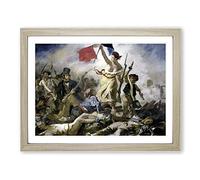 Liberty Leading The People By Eugene Delacroix Classic Painting Framed Print | A3 Oak Framed Wall Art | Ready to Hang | Classic Historical Picture | Living Room Bedroom Lounge Office