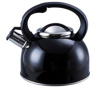Liberty Leisure 2.5L Black Whistling Kettle - Stainless Steel Camping Kettle for Gas Stove - Portable Kettle for Travel, Hiking, Caravan, Motorhome & Camping Essentials