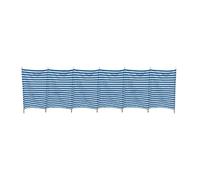 Liberty Leisure Blue 7 Pole Windbreak - Heavy Duty, Portable Camping Wind Breaker for Caravans, Garden, Beach with Wooden Poles and Steel Spikes